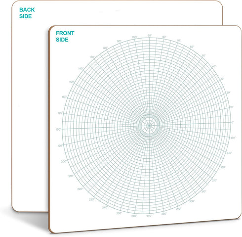 SCRIBBLEDO Circular Grid 12"x12" Large Graph Dry Erase Board Double-Sided White Board Drawing Polar Grid Lines Graphing Architectural Gridded 3D D...