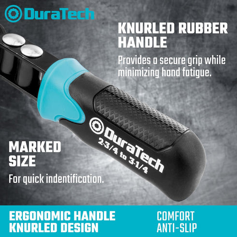 DURATECH Anti-Slip Small Swivel Oil Filter Wrench, Oil Filter Removal Tool Fits Filters 2-3/4" to 3-1/4", Perfect for Car Repair Tools...