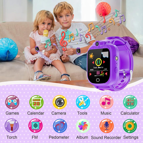 PROGRACE Kids Watch Girls Gift - Kids Watch Toddler Watch with Games 90° Rotatable Camera Music Alarm Pedometer Flashlight Calculator Touch Screen...