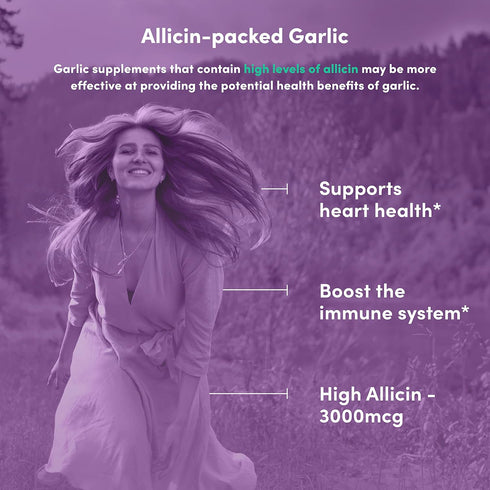 Odorless Garlic Extract - Allicin-Rich 300 mg Herbal Garlic Supplements for Heart, Liver, and Immune Support I Non-GMO, Gluten-Free, Vegan - 90 Ga...
