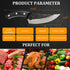 Viking Knife Hand Forged Boning Knife with Sheath & Pocket Knife Sharpener High Carbon Steel Meat Caveman Knife Multipurpose Chef Knives for Campi...