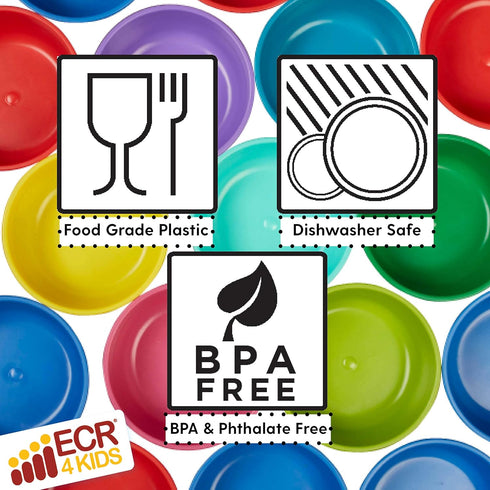 ECR4Kids My First Meal Pal Drinking Cups, Kids Plastic Tableware, Stackable and Dishwasher Safe, Stackable Tumblers for Baby, Toddler and Child Fe...