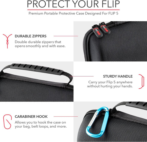 Hard Shell Case for JBL Flip 6 Flip 5 Flip 4 Wireless Waterproof Portable Speaker (case only)...
