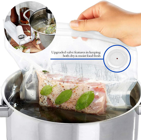VICARKO Sous Vide Bags, Food Saver Zipper Bags, Reusable Vacuum Storage Bags, Freezer Safe, BPA Free Plastic, 10 Pcs, 11.0 x 10.5”...