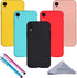 Wisdompro Case for iPhone XR, Bundle of 5 Pack Extra Thin Slim Jelly Soft TPU Gel Protective Case Cover for Apple iPhone XR (Black, Aqua Blue, Nak...