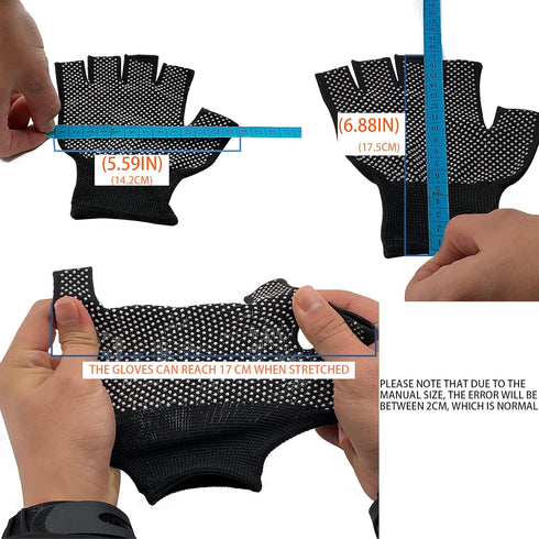 Lightweight Men and Women Half-Finger Slip Breathable Fingerless Work Gloves for Construction Nylon Fitness Cycling Motorcycle Gloves...