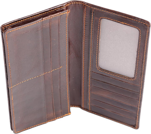 Womens Ladies Genuine Leather Wallet Long Embossing Bifold Wallet Clutch Purse (Coffee)...
