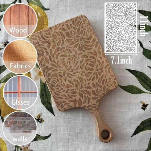 8 Pieces Stencils for Painting Reusable Corals Flowers Leaves Stencils Template Spray Paint Crafts Stencil for DIY Wood Wall Canvas Floor Furnitur...