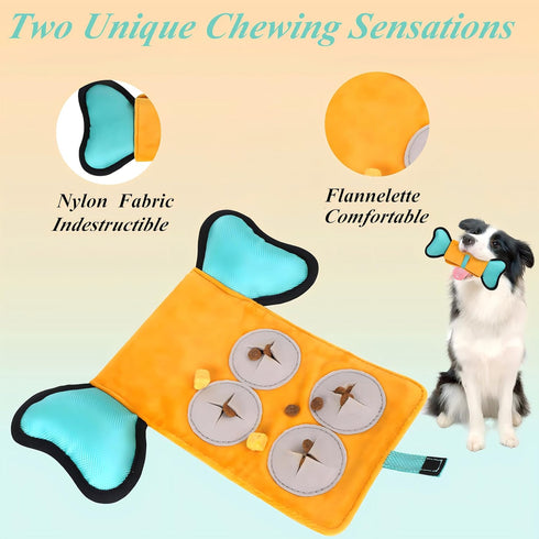 Dog Squeaky Toy, Indestructible Plush and Nylon Fabric Dog Puzzle Toy, Interactive Dog Toys...