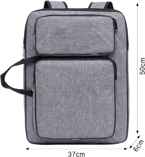 8K Art Portfolio Carry Bag Waterproof Artist Portfolio Case Portable Artist Tote Bag Adjustable Art Supplies Storage Bag Canvas Carrying Case with...