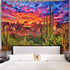 Generleo Mountain Desert Cactus Tapestry Sunset Clouds Tapestries Psychedelic Tropical Plants Wall Tapestries Nature Scenery Tapestry Wall Hanging...