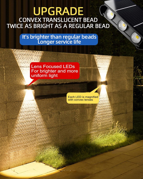 Solar Outdoor Lights Up and Down Wall Lights Dusk to Dawn Outside Solar Lights for House Decorative Waterproof Solar Wall Lights for Patio Yard Fe...