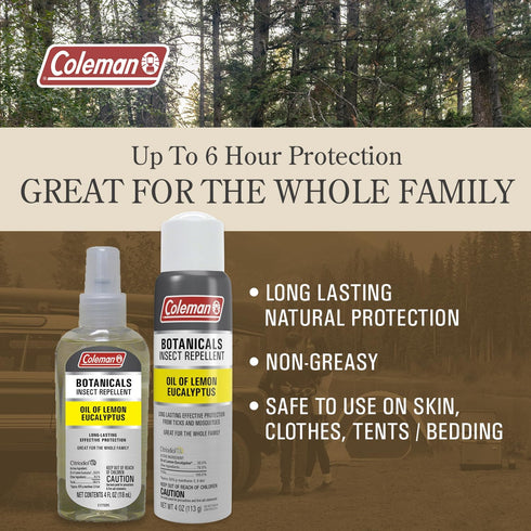 Coleman Lemon Eucalyptus Insect Repellent Spray - DEET-Free Bug Protection with Continuous Spray, Travel Size for On-The-Go, Non-Greasy Formula fo...