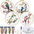 ERKOON 4 Sets Embroidery Kit for Beginners, Art Craft Handy Sewing Set Hummingbird and Flower Cross Stitch Starter Kits, DIY Embroidery Kits with ...