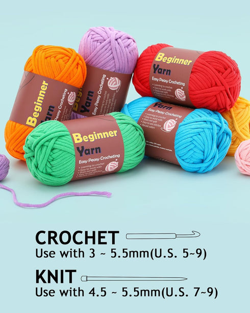 Crochet Yarn for Crocheting and Knitting - 3 PCS White, Black, Magenta Yarns, 4 Medium Weight Worsted Cotton Nylon Blend Yarns for Beginners - Gif...