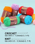 Crochet Yarn for Crocheting and Knitting - 3 PCS White, Black, Magenta Yarns, 4 Medium Weight Worsted Cotton Nylon Blend Yarns for Beginners - Gif...