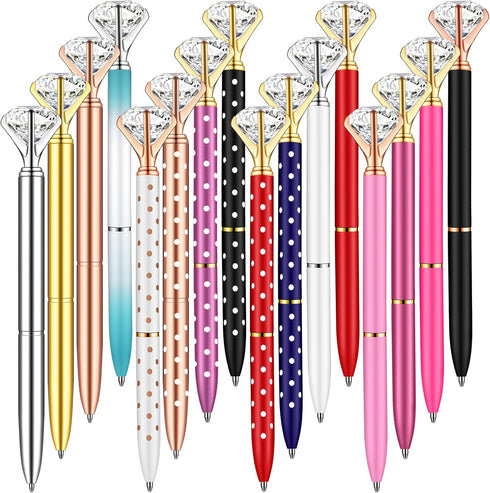 PASISIBICK Diamond Pens Ballpoint Pens Office Supplies Décor Gifts for Women Bridesmaid Coworkers Cool Fun Fancy Novelty Crystal Metal School Desk...