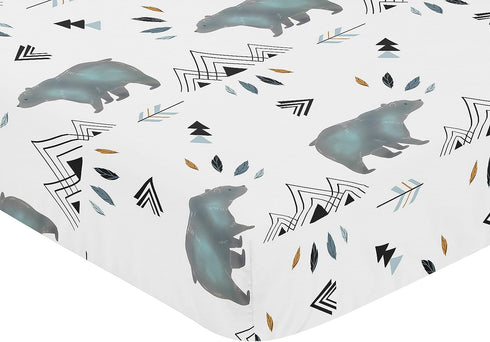 Baby or Toddler Fitted Crib Sheet for Bear Mountain Watercolor Collection by Sweet Jojo Designs...
