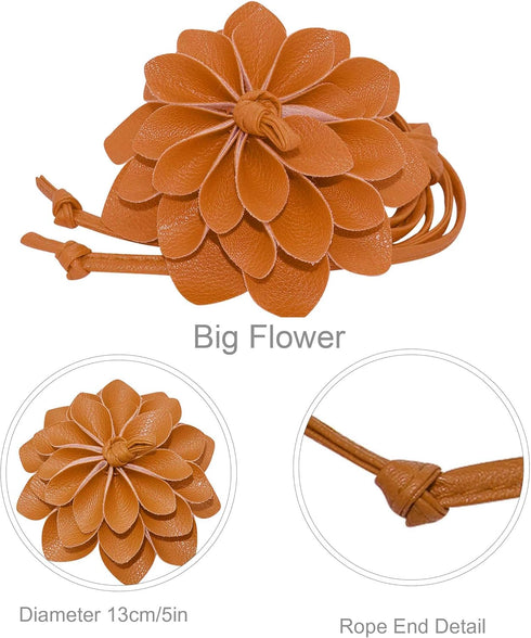 TeeYee Women Girls Big Decor Flower Waist Chain/Rope/Belt For Wedding Dress Female Waistband Skinny Belt...