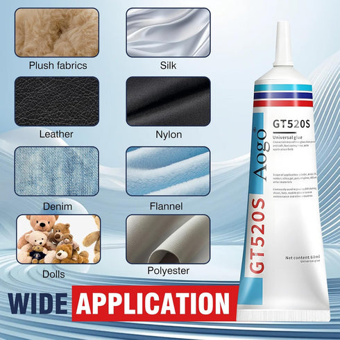 Fabric Glue 2 Pieces 60ml Suitable for All Fabrics Cotton Linen Denim Leather Polyester Doll Repair Fabric Glue Permanent Clear Washable Fabric Li...