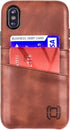 Dockem Wallet Case for iPhone X/XS: Built-in Metal Plate for Magnetic Mounting & 2 Credit Card Holders, (5.8" Exec M2, Synthetic Leather, Brown)...