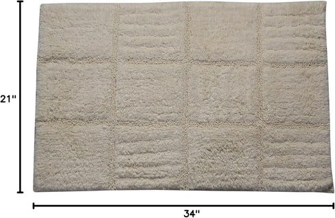 Castle Hill Chakkar Board Spray Latex Back Bath Rug, 21 by 34-Inch, Ivory...
