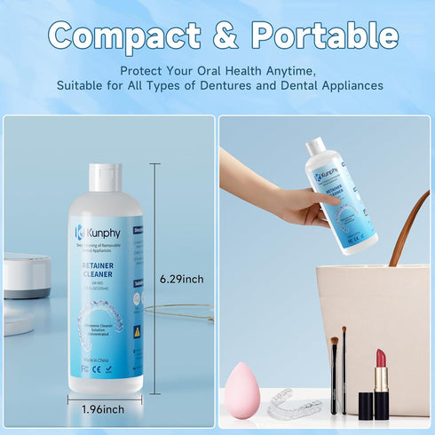 Ultrasonic Retainer Cleaner Solution for Sonic Denture Cleaner-Professional Cleaning of Retainers, Invisible Aligners, Mouth Guards, Night Guards,...