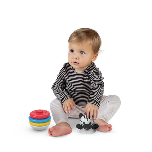 Baby Einstein Stack & Wobble Zen BPA Free Teether Toy for Cause and Effect Learning, Infants Ages 3 Months and up...