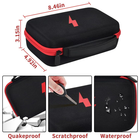 Comecase Hard Carrying Case for Fluke 87-V/ 87V Max/ 88V Digital Multimeter, Protective Travel Storage Bag - Black+Red Zipper...