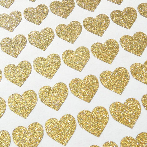 Amaonm 72 Pcs Removable Sparkling Gold Heart Wall Decals Stickers DIY Peel and Stick Art Decor Vinyl Wall Decal for Home Walls Weeding Birthday Pa...
