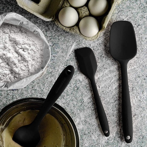 OVENTE Set of 5 Silicone Spatula , Food Grade Rubber Spatulas Heat Resistant w/ Stainless Steel Core & Seamless Design, Non Stick Rubber Spatula f...