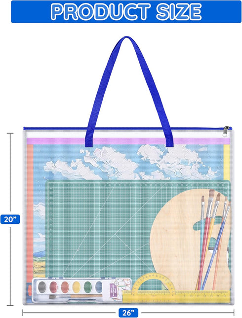 ZKOO Poster Storage Bag, 26" x 20" Art Portfolio Bag, Bulletin Board Holder Art Portfolio Container for Artwork, Artwork Storage Case for Poster, ...