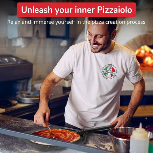 26” Pizza Oven Brush with Stone Scraper - Stainless Steel Bristles, Extra Long Handle, Heat-Resistant - Compatible with Ooni Ovens - Includes Spar...