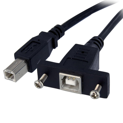 3 Ft Panel Mount Usb Cable B To B - F/m - Usb For Storage Enclosure - 3 Ft - 1 Pack - 1 X Type B Male Usb - 1 X Type B Female Usb - Nickel Plated ...