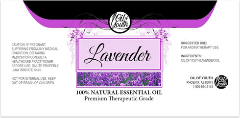 Oil of Youth Lavender Essential Oil - Therapeutic Grade for Aromatherapy, Diffuser, Relaxation, Stress, Topical uses Dropper - 4 fl oz - Aromather...