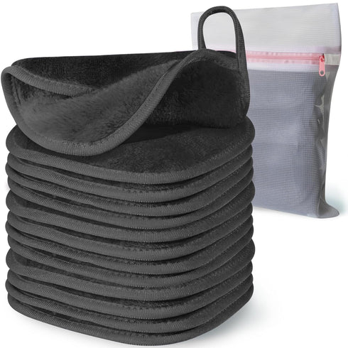 Makeup Remover Cloth, 6" x 6" Makeup Remover Towels Reusable Face Cloth for Washing Face, Makeup Remover Pads Microfiber Face Washcloth with Mesh ...