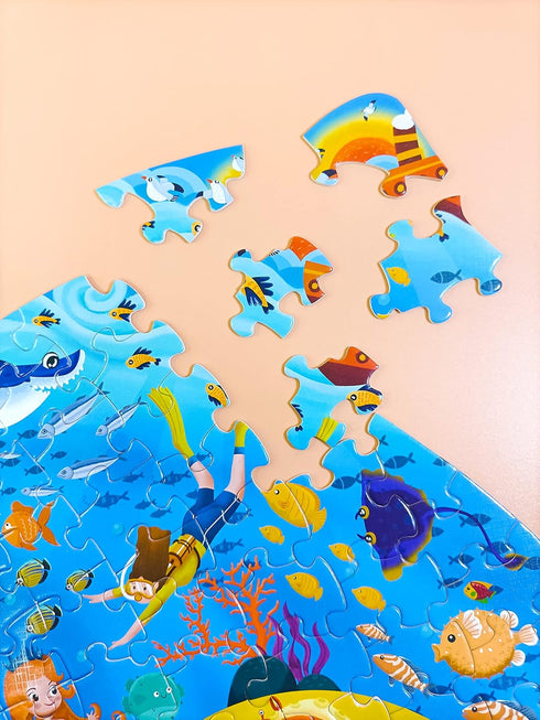 Puzzles for Kids Ages 4-6,8-10 and Up 108 Pieces Dolphin Shaped Jigsaw Puzzle Educational Toys Gift for Boys Girl Age 4 5 6 8 Birthday Party Favor...