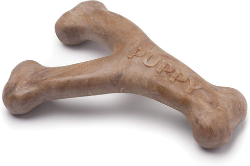 Benebone Puppy Wishbone Dog Chew Toy, Made in USA, Real Bacon Flavor, Small...