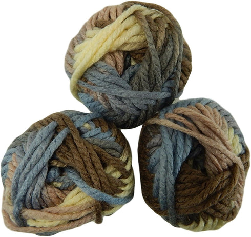 Bernat Softee Chunky Yarn Bundle Super Bulky Number 6, 3 Skeins (Natures Way Ombre)...