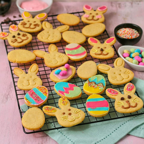 jollylife 14PCS Easter Cookie Cutter Set - Bunny,Rabbit Face,Egg,Chick,Sheep,Carrot,Flower,Butterfly,Holy Cross Party Supplies...