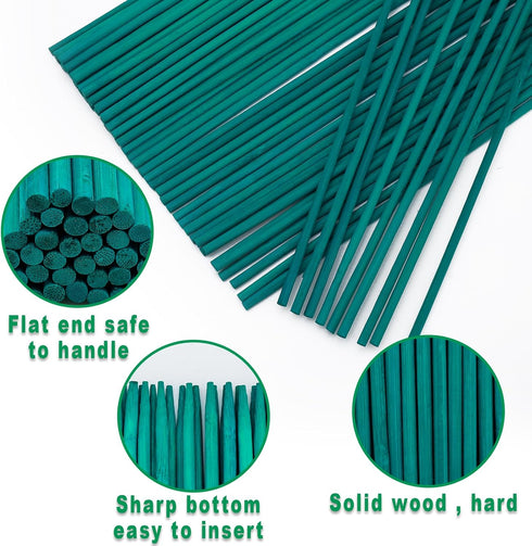 Plant Stakes 50 PCS Garden Green Bamboo Sticks Plant Support Stakes for Indoor and Outdoor Plants, Wooden Sign Posting Flower Pot Garden Stakes(15...