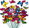 VGOODALL 50PCS Butterfly Garden Decorations, 11.5 inch Butterfly Stakes Ornaments Artificial Waterproof Butterflies for Flower Bouquet Outdoor Ind...