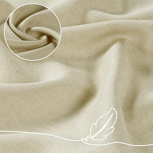Home Queen Tie Up Shade Curtain Valance Window Treatment for Living Room, Adjustable Balloon Rod Pocket Drape Valance, Set of 1, 54 X 18 Inch, Nat...
