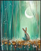 Posterizer 1 pcs-whimsical surreal forest scene with little bunny in moonlight 3-Fantasy & Fiction Art-Art for Animal Lovers-Gift for Daughter, So...