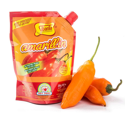 Sibarita Aji Amarillo Pepper Sauce - Peruvian Yellow Chili Paste Peppers - Non Spicy - 250 Grams - 8.82 Oz...