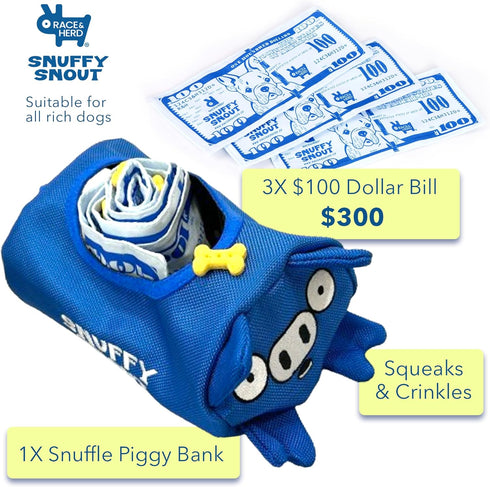 Race&Herd Snuffle Snout Dog Piggy Bank, Dog Toys to Keep Them Busy, Dog Puzzles for Smart Dogs, Dog Enrichment Toys, Money Dog Puzzle Toy, Enrichm...
