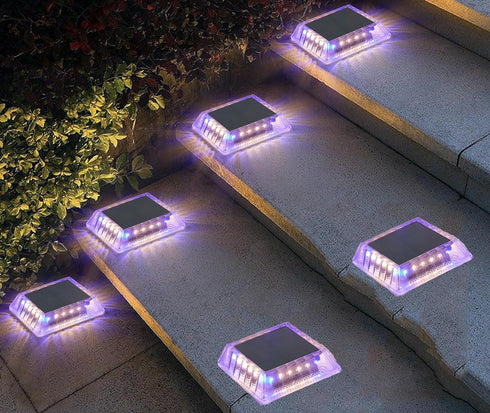 Solar Deck Dock LED Light Outdoor Solar Step Lights Walkway Pathway Driveway Marker Outside Lighting for Stair Rail Garden Patio Yard Ground Lawn ...
