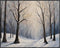 Posterizer 1 pcs-snowy jungle in winter in oil painting style-8-Landscape & Nature Art-Living Room Bedroom Decor- unframed wall art...