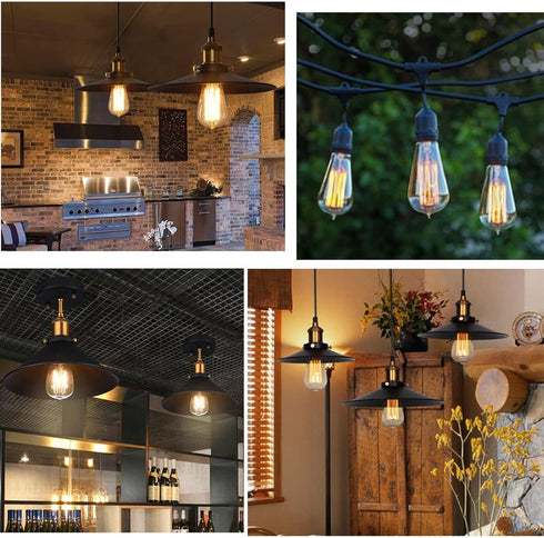 ST64 Light Bulbs 8W Dimmable Vintage LED Edison Bulbs ST64 Antique LED Filament Bulbs 80 Watt Equivalent Warm White 2300K E26 Base Retro Vintage B...