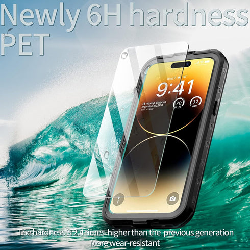 Hllhunkhe for iPhone 14 Pro Max Waterproof Case, iPhone 14 Pro Max with Screen Protector Case - Full Body Shockproof Dustproof Phone Protective Ca...